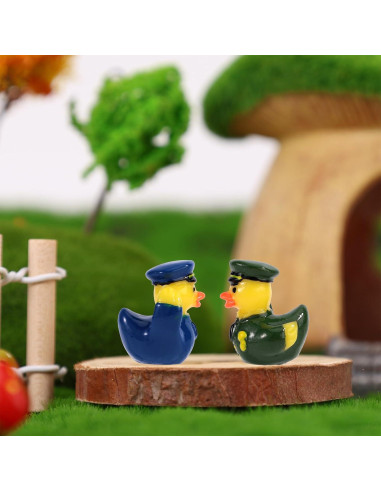 80 Mini Patos de Resina Militar Lyreh - Decoración Jardín