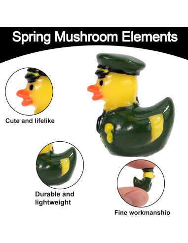 80 Mini Patos de Resina Militar Lyreh - Decoración Jardín