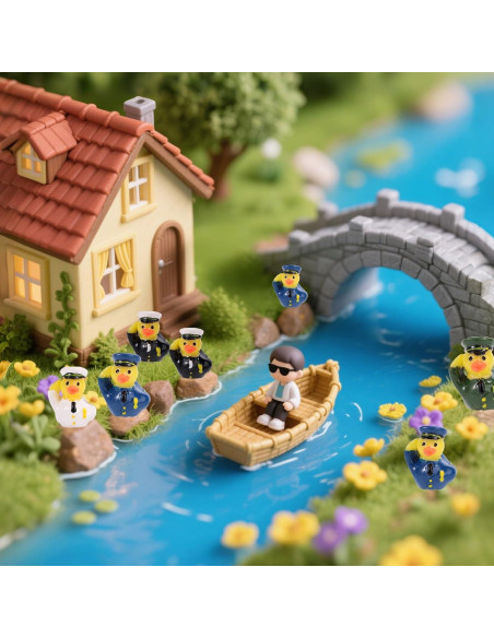 80 Mini Patos de Resina Militar Lyreh - Decoración Jardín