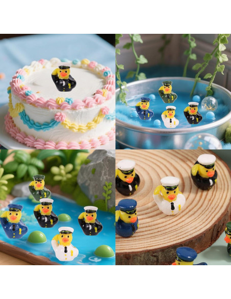 80 Mini Patos de Resina Militar Lyreh - Decoración Jardín