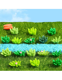 48 Piezas Césped Estático de Resina FXMHEHBB Miniatura Verde 2