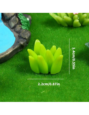 48 Piezas Césped Estático de Resina FXMHEHBB Miniatura Verde