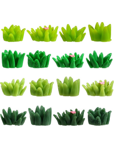 48 Piezas Césped Estático de Resina FXMHEHBB Miniatura Verde