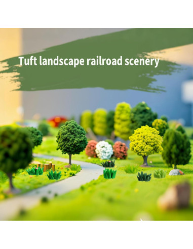 48 Piezas Césped Estático de Resina FXMHEHBB Miniatura Verde