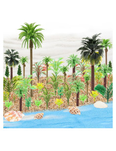 50PCS Miniaturas Palmeras y Árboles de Coco para DIY