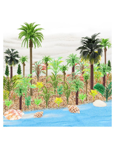 50PCS Miniaturas Palmeras y Árboles de Coco para DIY