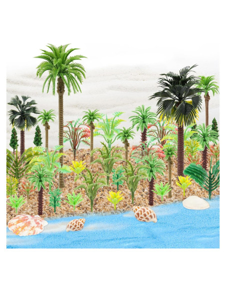 50PCS Miniaturas Palmeras y Árboles de Coco para DIY