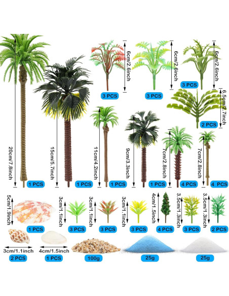 50PCS Miniaturas Palmeras y Árboles de Coco para DIY