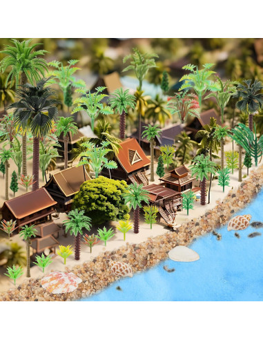 50PCS Miniaturas Palmeras y Árboles de Coco para DIY
