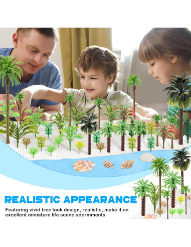 50PCS Miniaturas Palmeras y Árboles de Coco para DIY