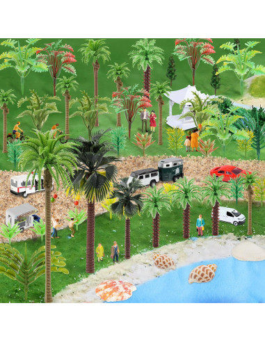 50PCS Miniaturas Palmeras y Árboles de Coco para DIY