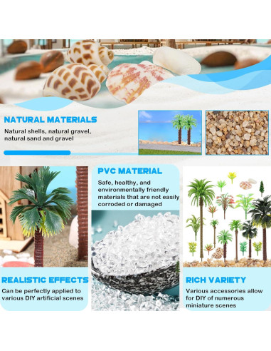 50PCS Miniaturas Palmeras y Árboles de Coco para DIY