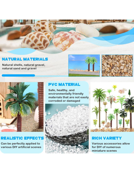 50PCS Miniaturas Palmeras y Árboles de Coco para DIY