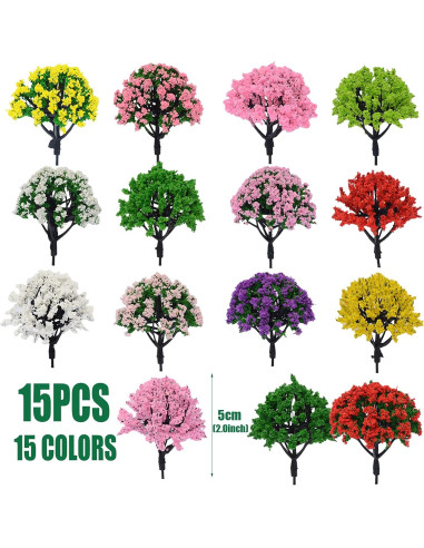 Woohome 60 Árboles Miniatura Mezclados para Modelos DIY