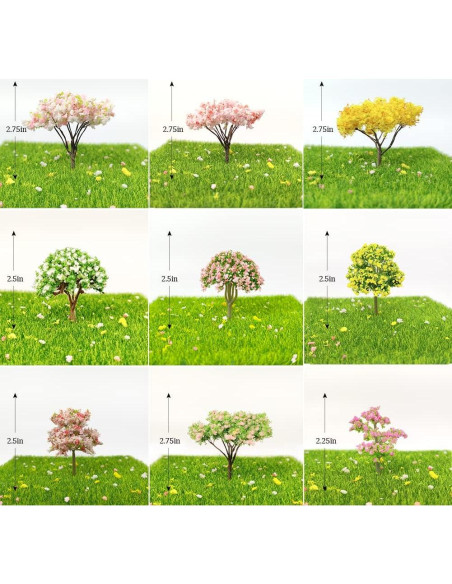 18 Árboles Miniatura de Flores Kayzyue para Jardín y Dioramas