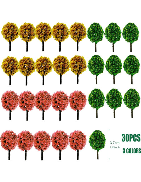 Woohome 60 Árboles Miniatura Mezclados para Modelos DIY