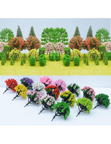 Woohome 60 Árboles Miniatura Mezclados para Modelos DIY