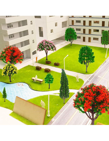 Woohome 60 Árboles Miniatura Mezclados para Modelos DIY
