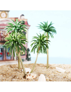 Woohome 44 PCS Árboles de Coco y Mini Paraguas para Diorama 2