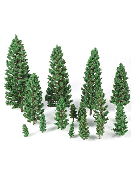 16 Mini Árboles de Pino Verde Gtziqa para Diorama 3.5-16 cm