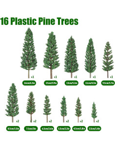16 Mini Árboles de Pino Verde Gtziqa para Diorama 3.5-16 cm 2