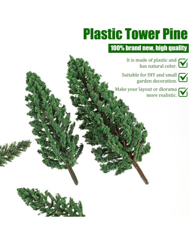 16 Mini Árboles de Pino Verde Gtziqa para Diorama 3.5-16 cm