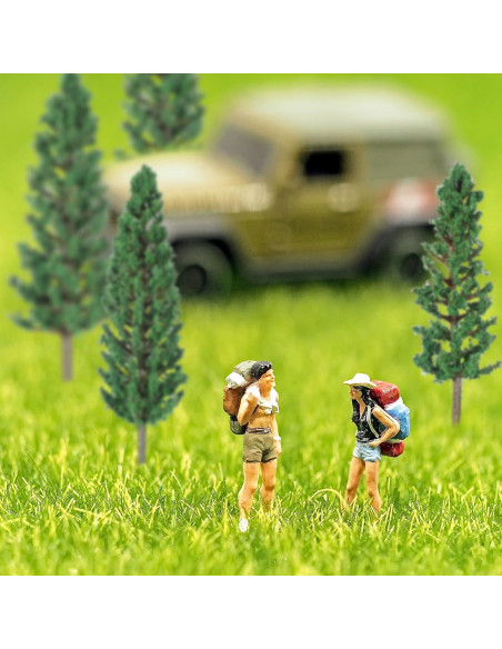 16 Mini Árboles de Pino Verde Gtziqa para Diorama 3.5-16 cm