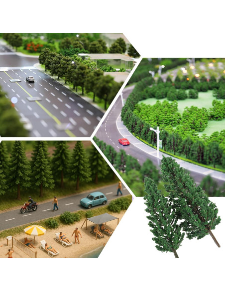 16 Mini Árboles de Pino Verde Gtziqa para Diorama 3.5-16 cm