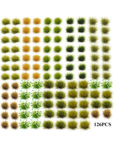 126 Piezas Césped Artificial POMKON para Dioramas y Modelos 2