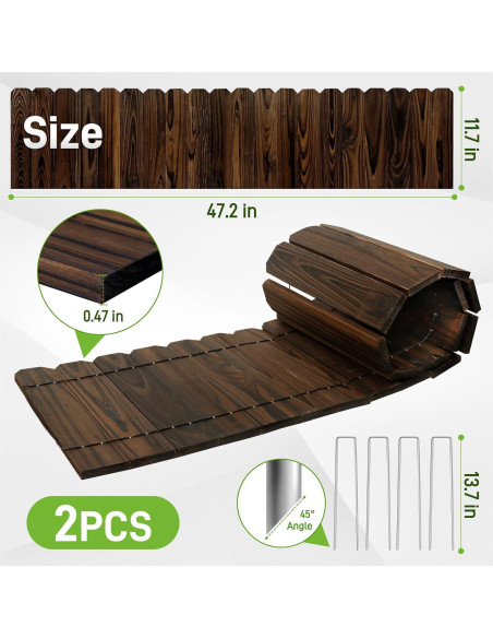Borde de Jardín de Madera 30 cm H x 119.4 cm L - 2 Paquetes