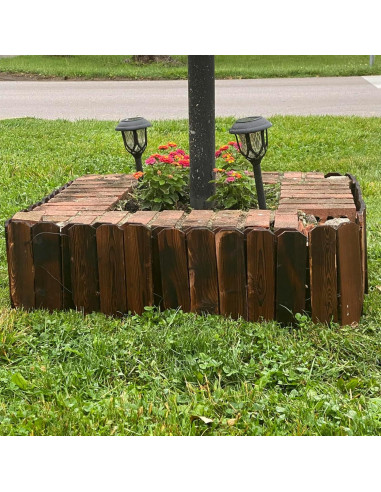Borde de Jardín de Madera 30 cm H x 119.4 cm L - 2 Paquetes