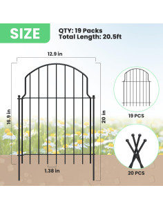 Cerca Decorativa de Metal Tivray 19 Paneles 50.8cm x 6.25m 2