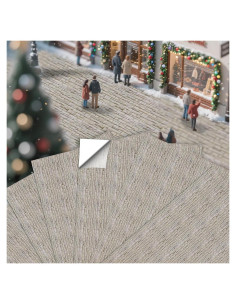 6 Pcs Alfombrillas de Pueblo Warmtree Ladrillo Gris Autoadhesivas