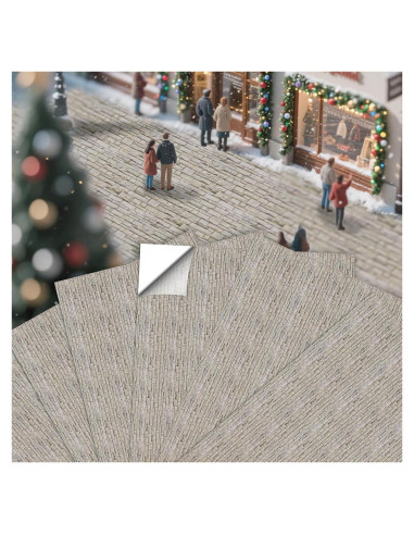 6 Pcs Alfombrillas de Pueblo Warmtree Ladrillo Gris Autoadhesivas