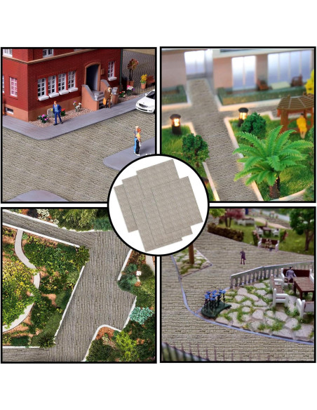 6 Pcs Alfombrillas de Pueblo Warmtree Ladrillo Gris Autoadhesivas