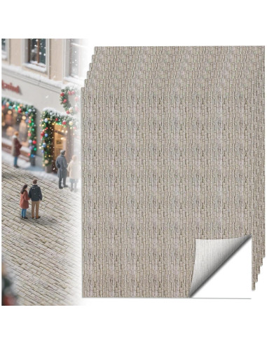 6 Pcs Alfombrillas de Pueblo Warmtree Ladrillo Gris Autoadhesivas