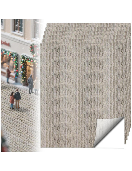 6 Pcs Alfombrillas de Pueblo Warmtree Ladrillo Gris Autoadhesivas