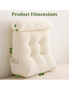 Juego de Almohadas en Cuña Sasttie 2PCS Beige 58.4cm 2