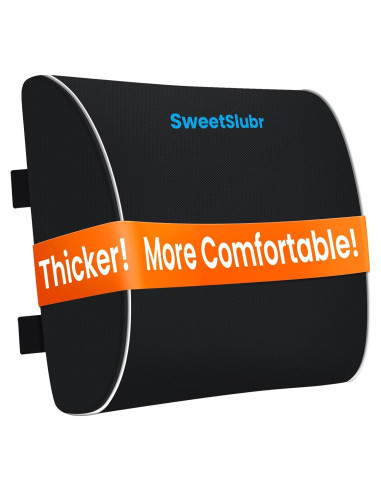 Cojín Lumbar Ergonómico SweetSlubr Negro con Correas Ajustables