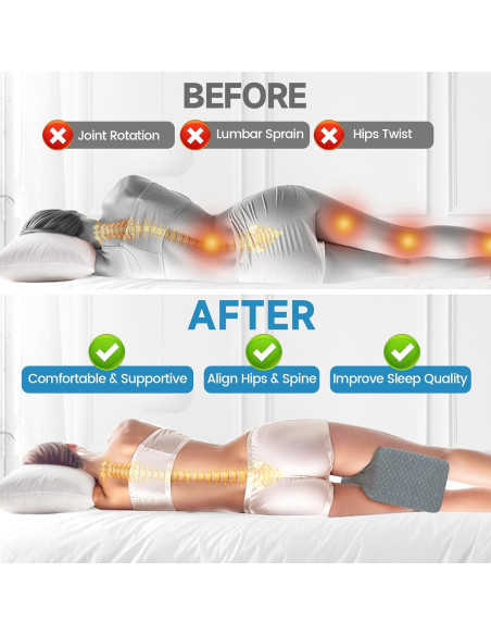 Almohada de Rodilla Viscoelástica SweetSlubr - Soporte para Dormir Lado