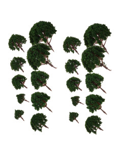 20 Árboles Miniatura Falsos DOITOOL para Escenografía Verde