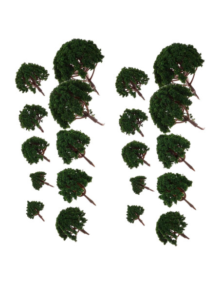 20 Árboles Miniatura Falsos DOITOOL para Escenografía Verde