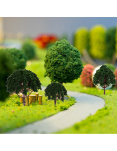20 Árboles Miniatura Falsos DOITOOL para Escenografía Verde 2