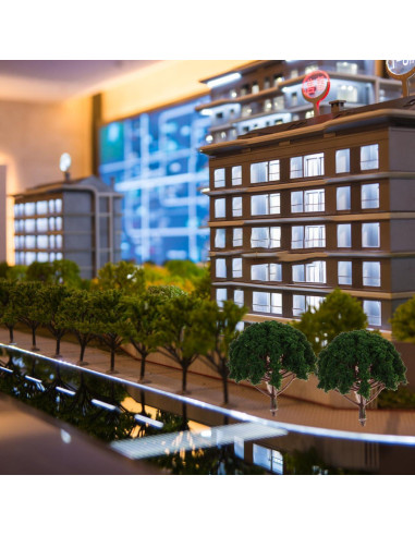 20 Árboles Miniatura Falsos DOITOOL para Escenografía Verde