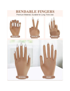 Mano de Práctica para Uñas Acrílicas Difenni 34.8x16cm 2