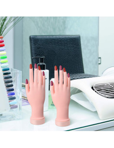 Mano de Práctica de Silicona Flexible BBTO + 500 Uñas Falsas 2