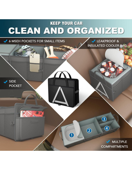 Organizador de Maletero K KNODEL Plegable con Bolsa Enfriadora