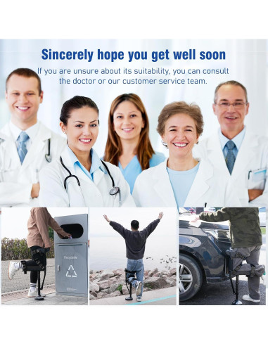 Muleta Sin Manos Threemart para Lesiones de Pie - Negro