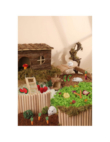 14 Piezas Juguetes Naturales para Conejos y Hámsters Finymk