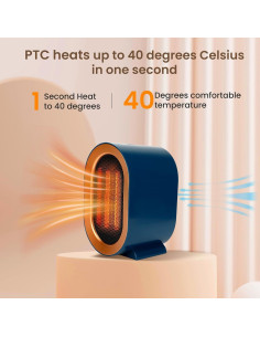 Calentador de Espacio Eléctrico PERLLENT XR1201-B 1200W/800W 2